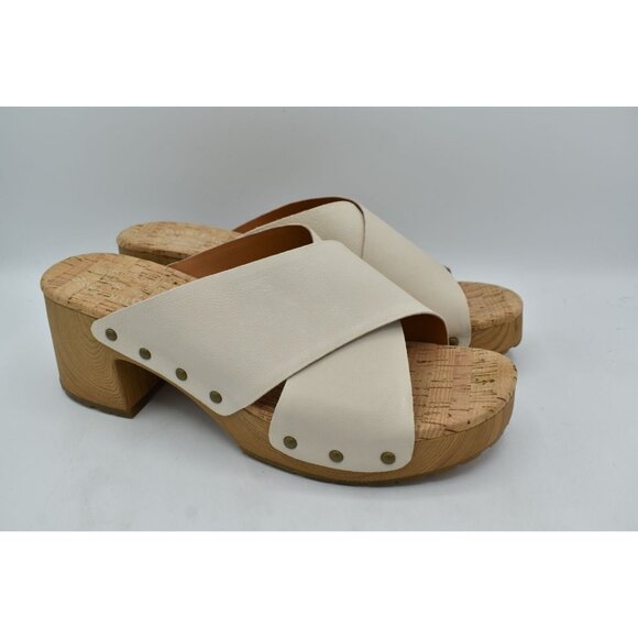 Kork-Ease Womens Size 10 Tatum White Full Grain Leather Heeled Platform Sandals - Picture 2 of 13